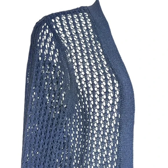 J McLaughlin Crochet Knit Open Front Cardigan Women's XS X-SMALL Navy L/S - Picture 6 of 8